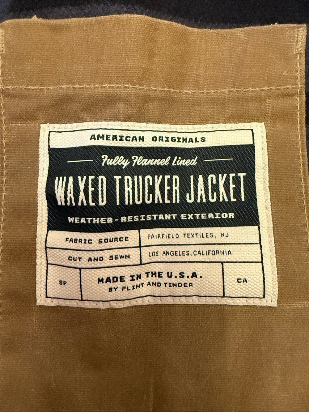 Flint and Tinder Waxed Trucker Jacket 3XL, Last of Us Jacket